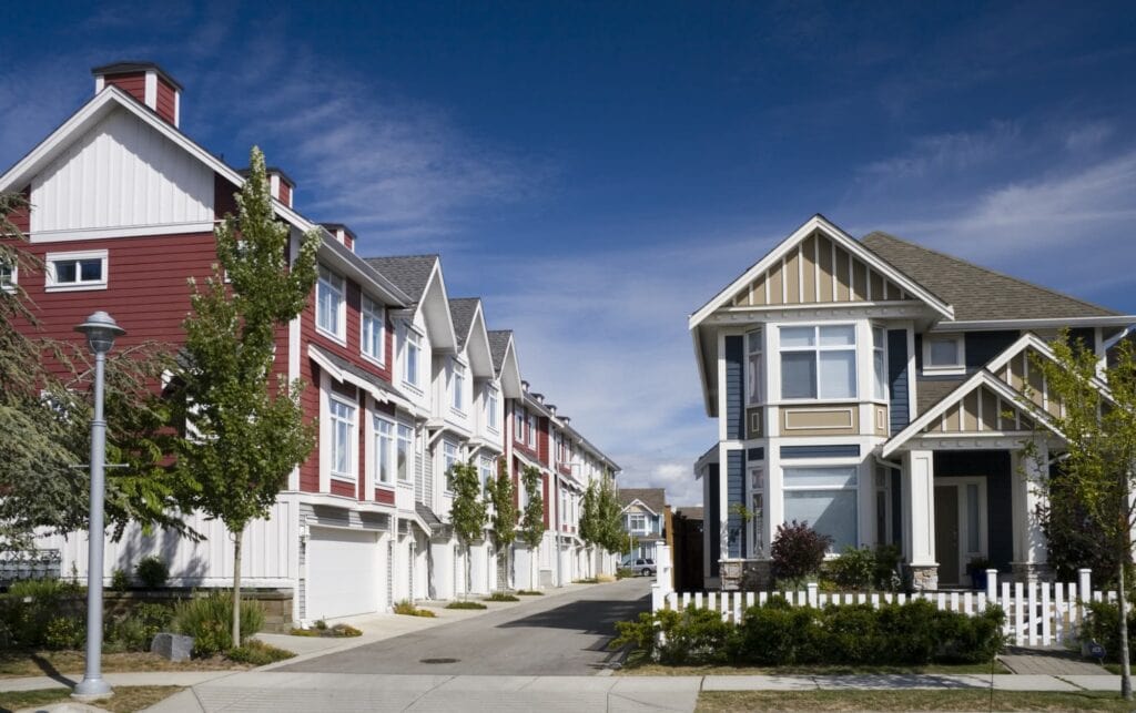 Beautiful three story houses with spacious driveways in Edmonton