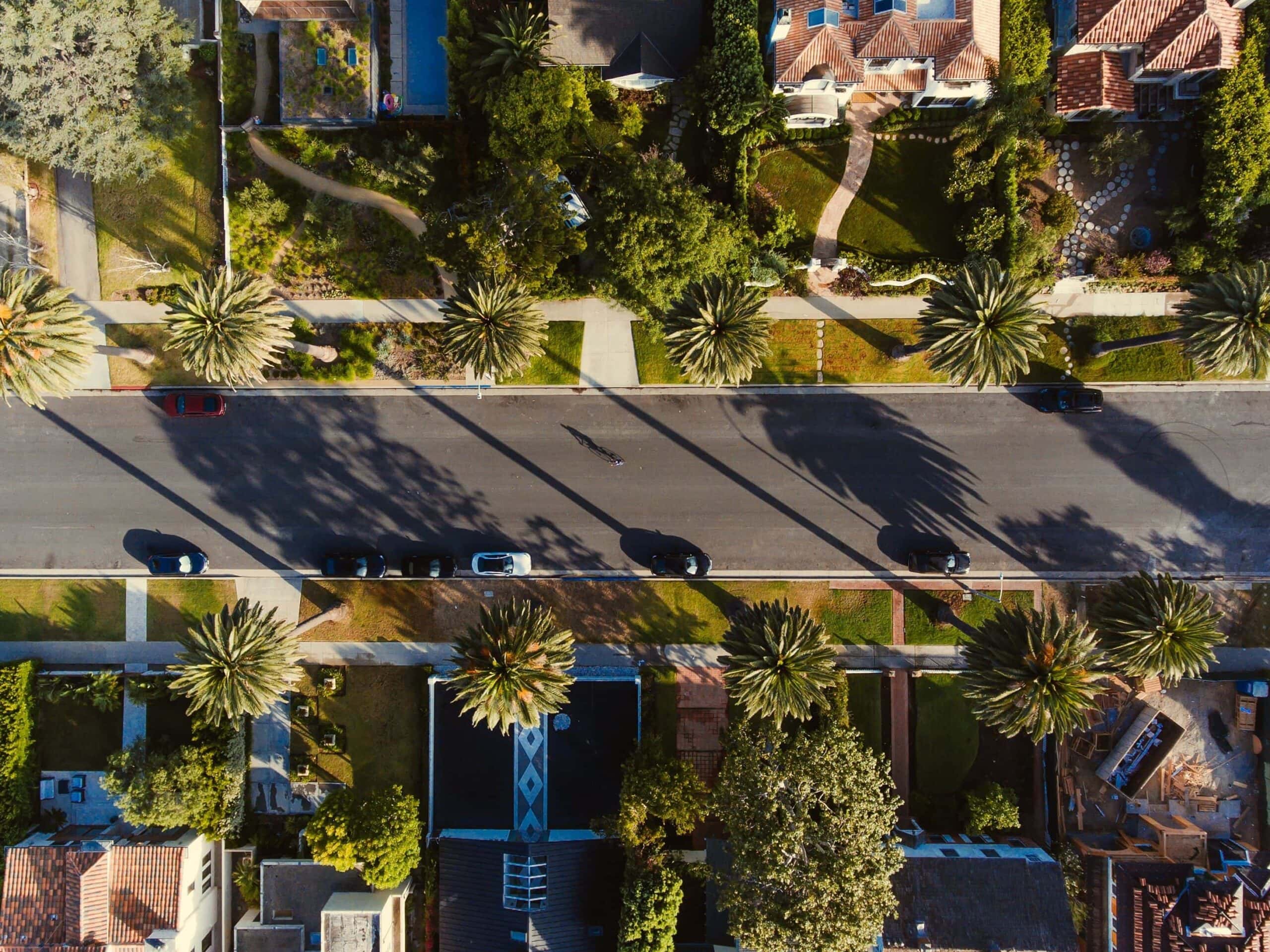 An aerial view of Edmonton homes