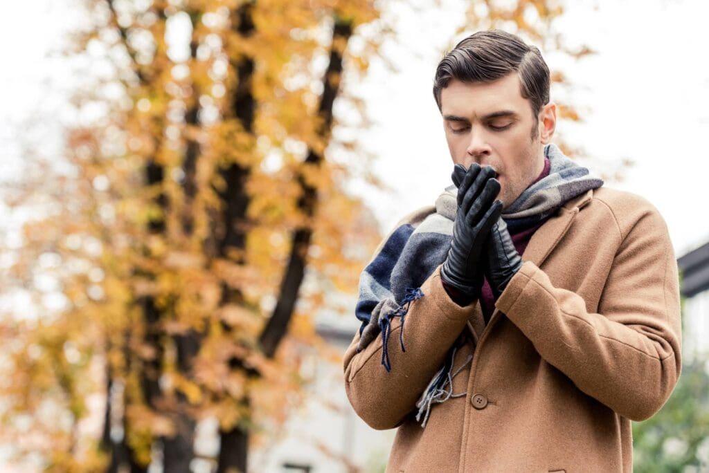 A man enjoying the cold winter in Edmonton